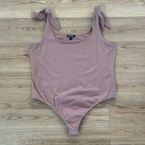 Express Bodysuit Sz XL with Tie Knot Straps Nude